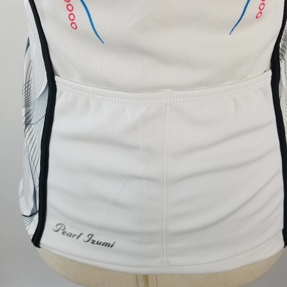 Pearl Izumi Select White Black Red Green  Activewear Cycling Top Pockets Small - Picture 4 of 7